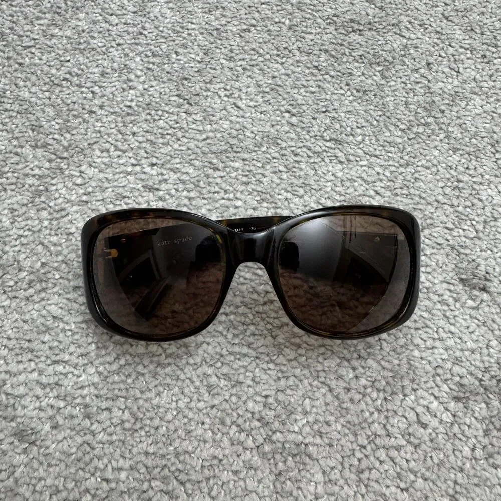 Kate Spade Sunglasses Rhinestone Crystal Hinge Womens Tortoise Shell Made Italy